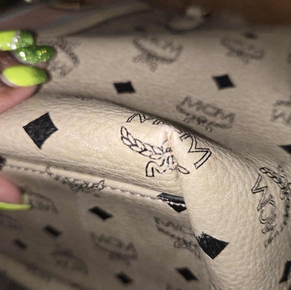 MCM Beige & Pink Stripe Shoulder Bag w/Certificate of Authenticity - Picture 14 of 15